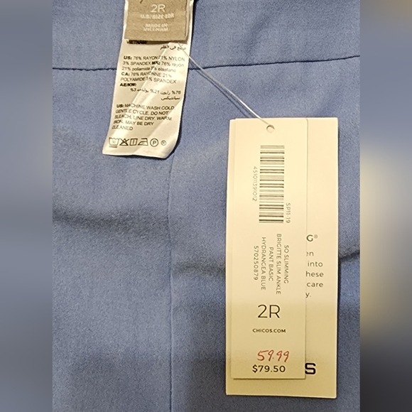 Chicos Light Blue Ankle Pants - Picture 3 of 3
